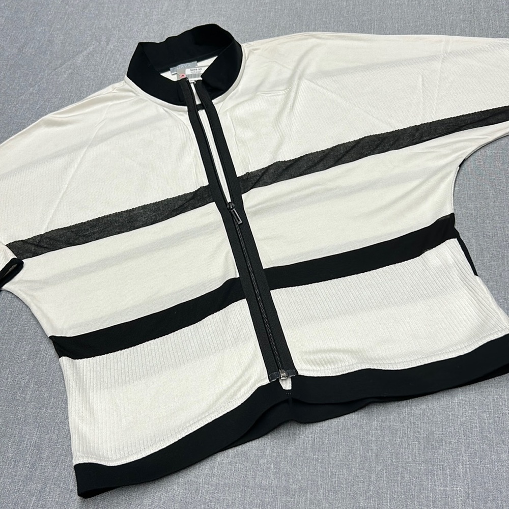 NWT Naya Colorblock Two-Way Zip Mock Neck Knit Jacket Sweater Size XS